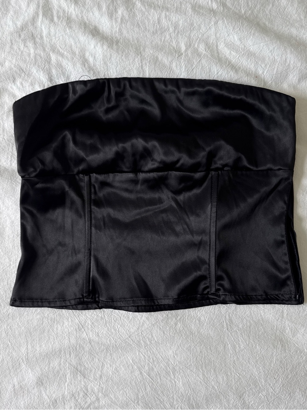 Forever 21 Black Strapless Satin Bustier Top